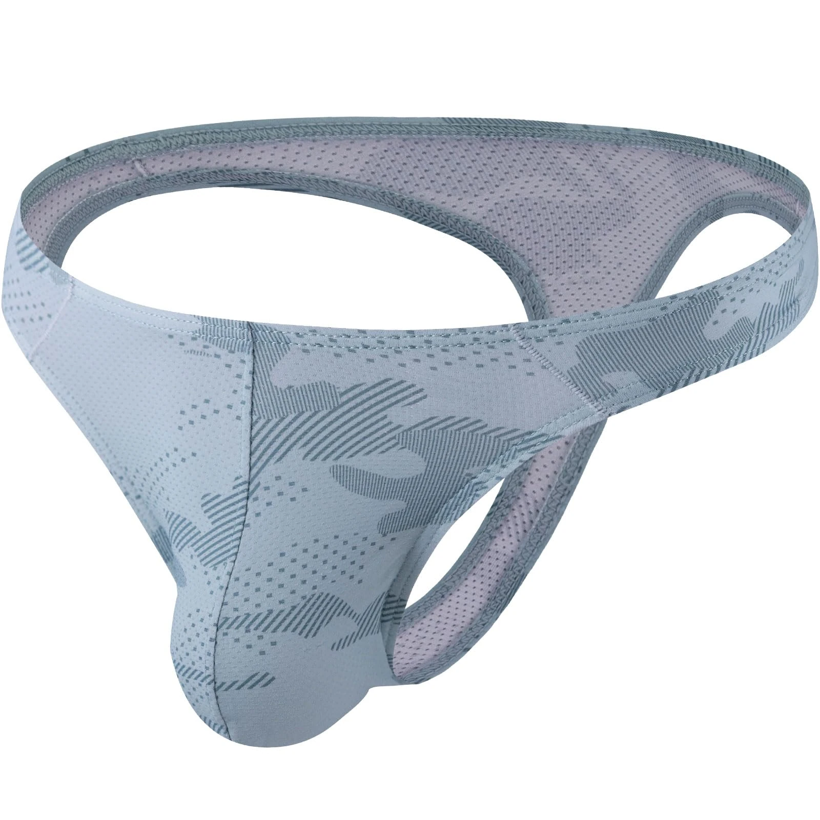 Summer Code Men's Thong G-String Underwear Micro Mesh Bulge Pouch Thong Panties Soft Stretch Bikini T-Back Underwear, Green, XXL