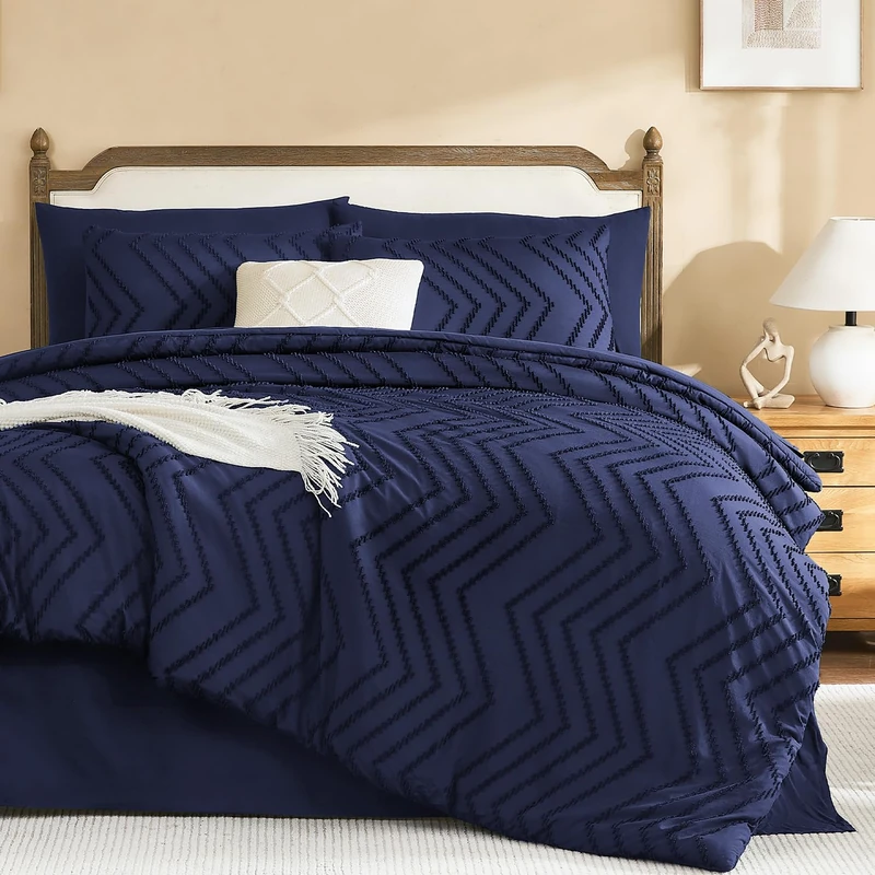 Litanika Full Comforter Set with Sheets, 7 Pieces Boho Bed in a Bag