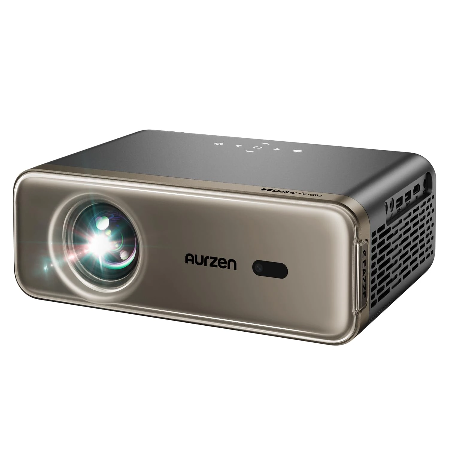 AURZEN Eazze D1 PRO High Brightness Smart Projector with WiFi and Bluetooth, Netflix-Officially-Licensed, Auto Focus & Keystone, DoIby Audio, Gold