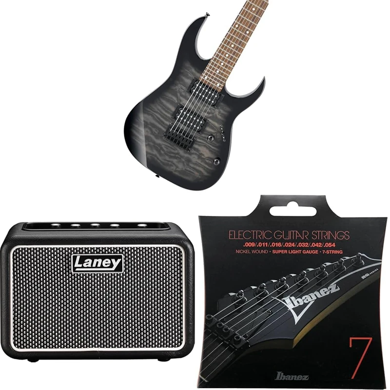 Ibanez GIO RG Series GRG7221QA-TKS - 7 String Electric Guitar - Transparent Black Sunburst