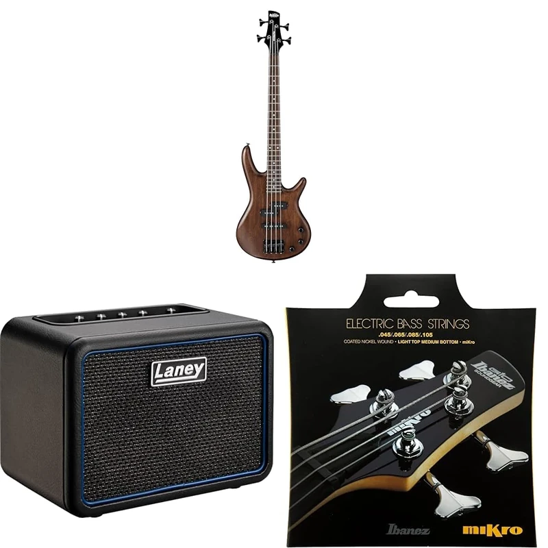 Ibanez GSRM20 GIO Series MiKro Short Scale Electric Bass Guitar - Walnut Flat Finish, 3/4