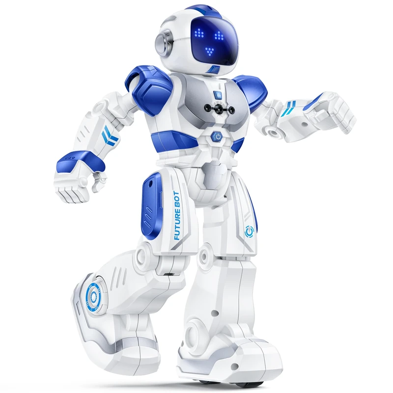 Ruko 6088 Programmable Robot with Gesture Cotrol, Remote Control & APP Control, Rechargeable Robots Toys for Boys and Girls, Interactive LED Faces, Q&A Games, Gift for Kids 3–6, Blue