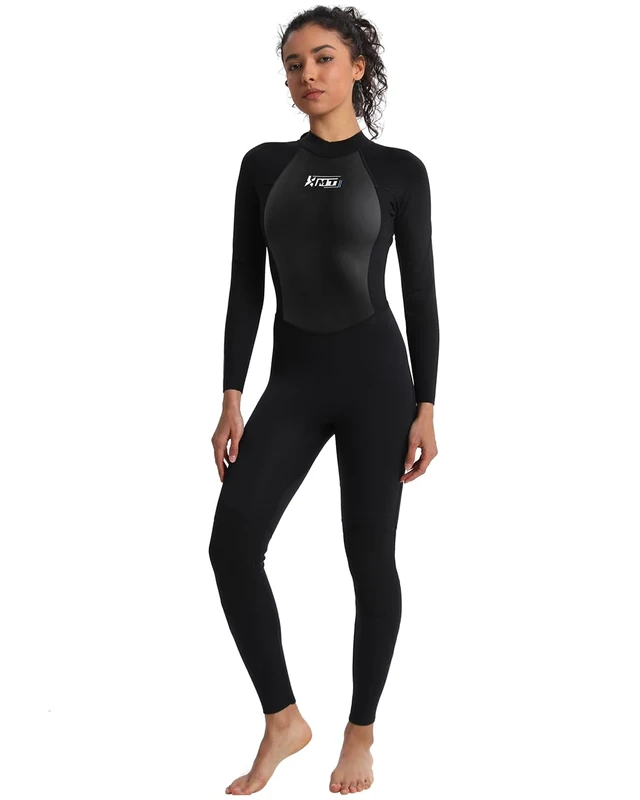 KMT Wetsuit for Women, 3/2mm Wetsuits Neoprene Back Zip Full Wet Suits Keep Warm in Cold Water for Surfing Diving Swimming Kayaking Snorkeling