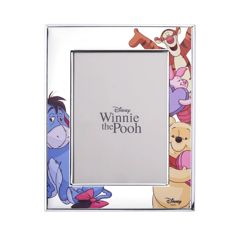 VALENTI & CO. Disney Baby Winnie The Pooh Silver Table Photo Frame Gift Idea for Baby or Child for Christening or Birthday
