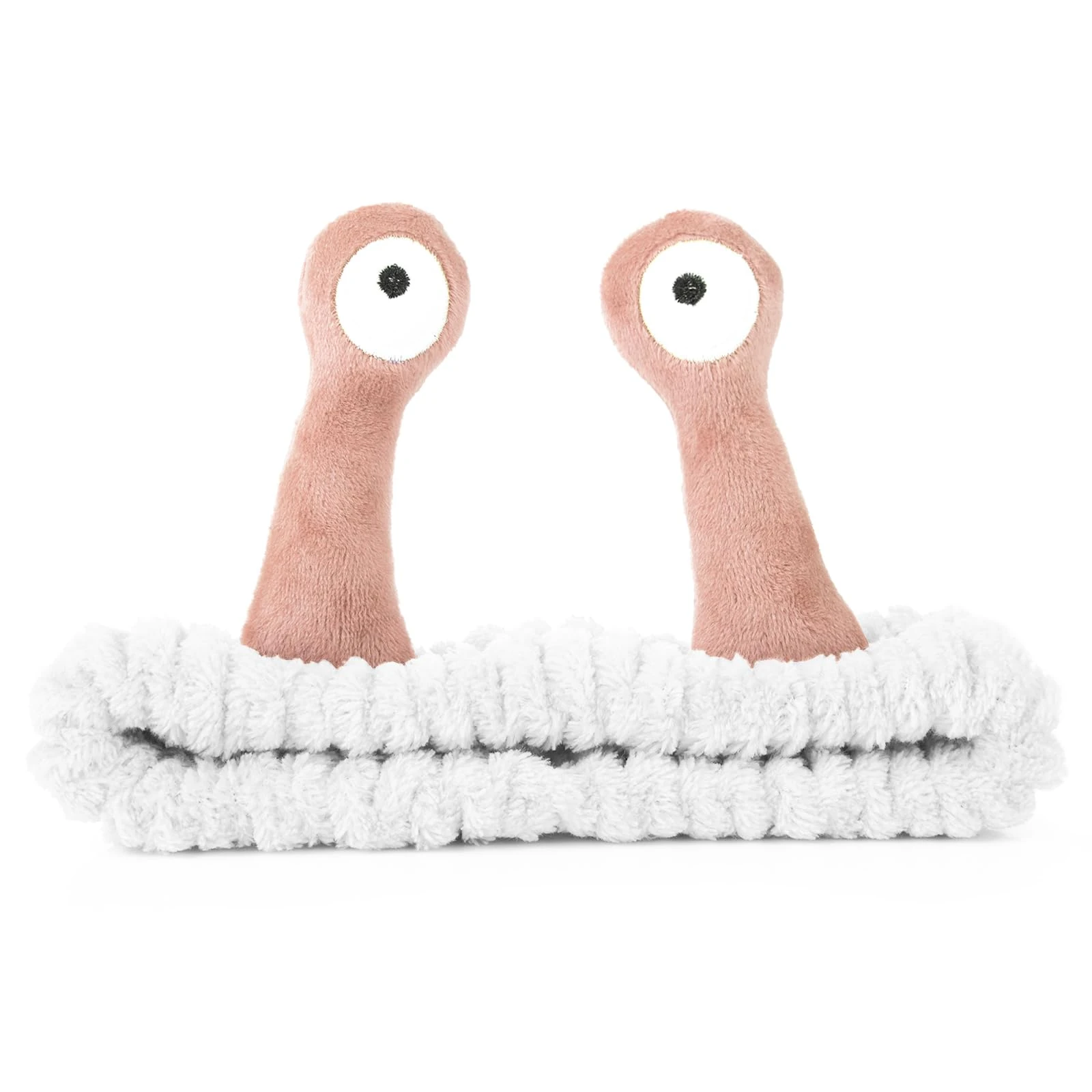 Face Wash Headband, Palm and Snail Spa Hair Bands Makeup Headbands Women Cartoon Cute Coral Fleece Elastic Headband Creative Hair Accessories for Washing Face Shower Sports (Pink&White)