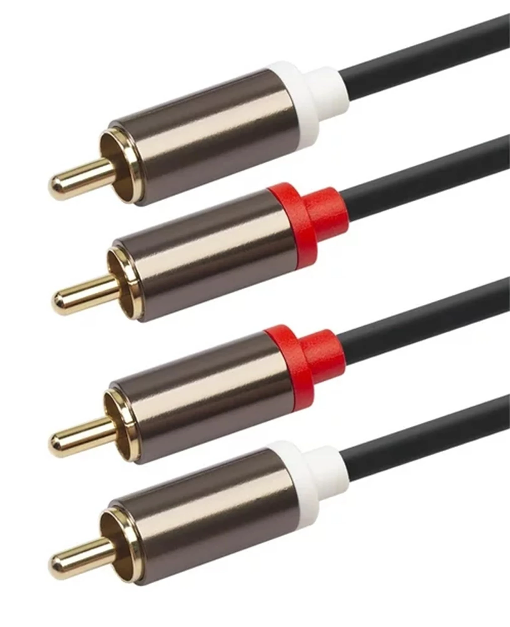 PENCILUPNOSE 2RCA to 2RCA Cable Gold Plated 2 RCA Male to 2 RCA Male Stereo Audio Cable for Home Theater, HDTV, Gaming Consoles, Hi-Fi Systems 1m & 2m (2m)