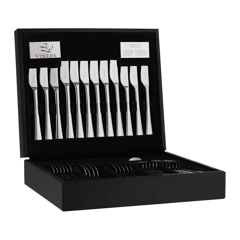 Viners Darwin 18/10 44 Piece Wooden Canteen Cutlery Giftbox