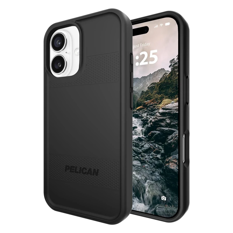 Pelican Protector iPhone 16 Case [Compatible with MagSafe] Rugged Magnetic Phone Case with 16ft Military-Grade Drop Protection - Heavy Duty Phone Cover for iPhone 16 - Black