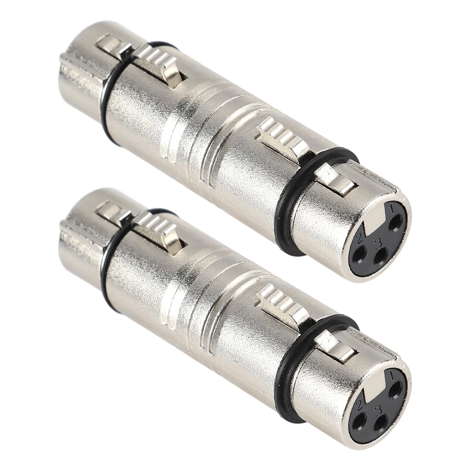 2 Pack XLR Coupler XLR 3 Pin Female to Female Adapter Gender Changer Mic Barrel Extension Expand Connectors for RF Audio Interfaces Camera Microphone Mixing Console Power Amplifiers Sound Cards