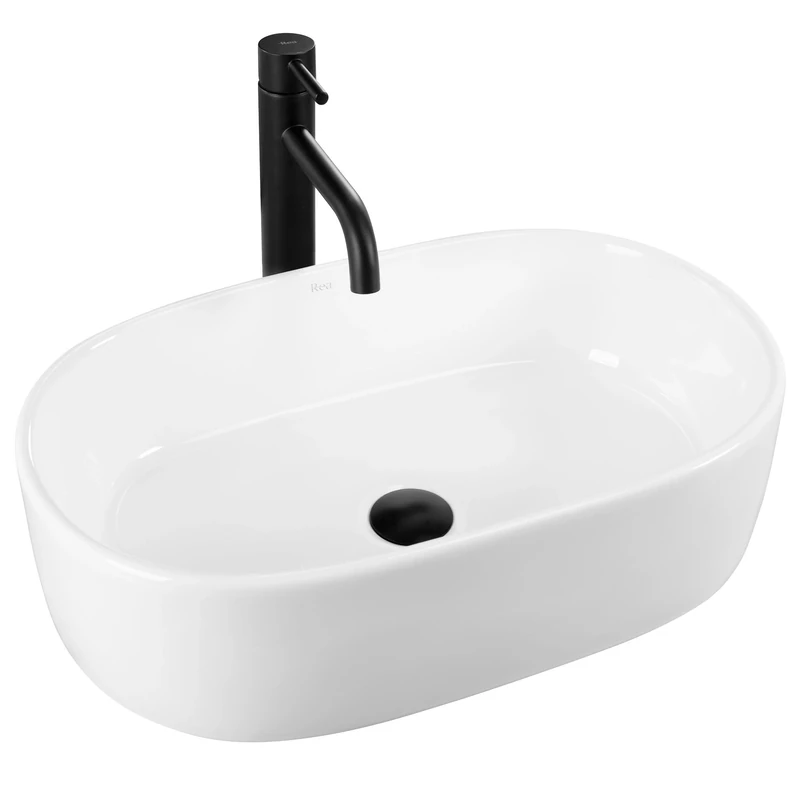 Rea Alma Countertop Washbasin Bathroom Sink 360 x 570 x 150 mm Ceramic (White)