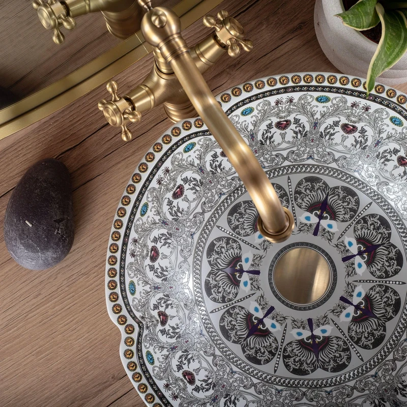 Rea REA-U7506 Bathroom Sink Made of Ceramic Asanti-grey-REA-U7506, Pattern