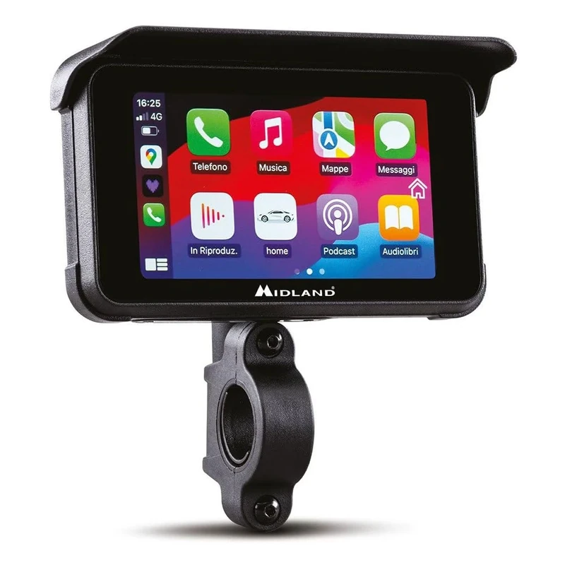Midland - BikePlay Guardian Display with Dashcam C1636, 5" Touch Screen, Voice Commands, Tire Pressure Monitoring, Dual Camera, Waterproof, Impact Sensor, Android Auto and Motorbike Accessories