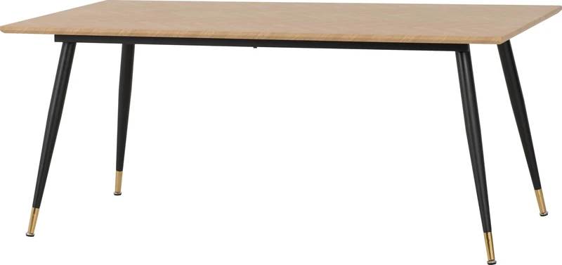 Seconique Hamilton Large Dining Table in Medium Oak Effect/Black