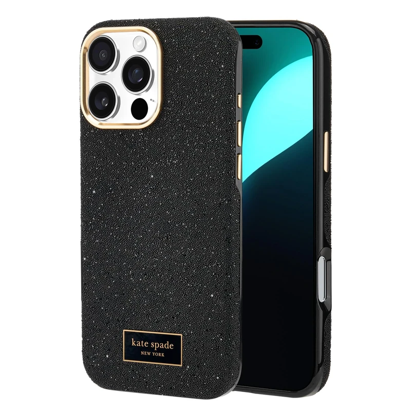 Kate Spade New York iPhone 16 Pro Max Case - Compatible with MagSafe - Designer Phone Case - Crystal Pave Nightfall