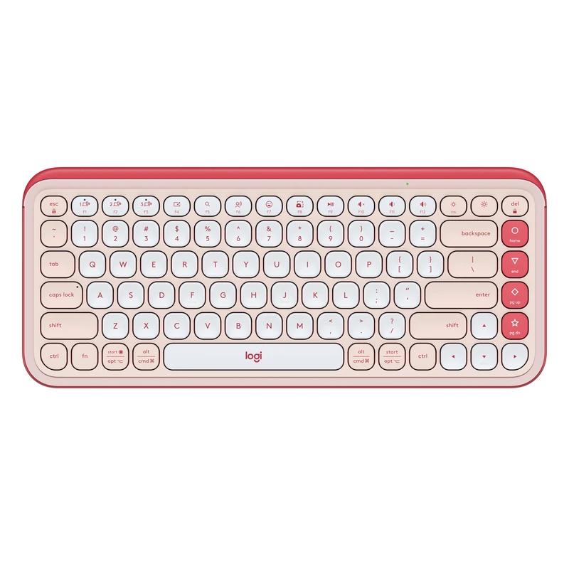 Logitech POP ICON KEYS Wireless Bluetooth Keyboard, Comfortable Typing, Programmable Keys, Easy-Switch Between up to 3 Devices, for Laptop, Tablet, PC - Rose, QWERTY