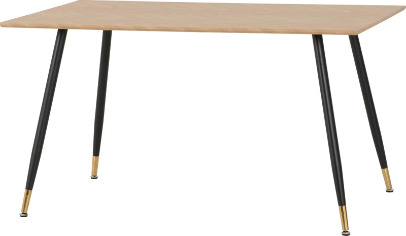Seconique Hamilton Medium Dining Table in Medium Oak Effect/Black