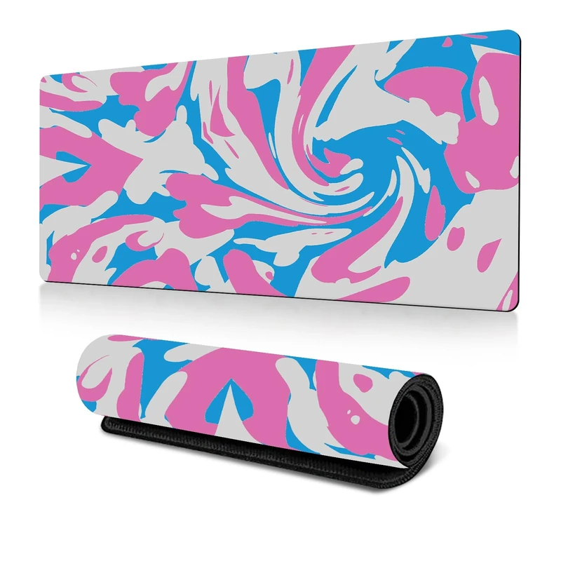 Hixingo Large Mouse Mat, Multicolor Swirl Gaming Mouse Pad, 3D Mouse Pad, Mousepad with Stitched Edges, Non-Slip Rubber Base Mouse Pads for Office & Home (Blue purple,1000x500x3mm)