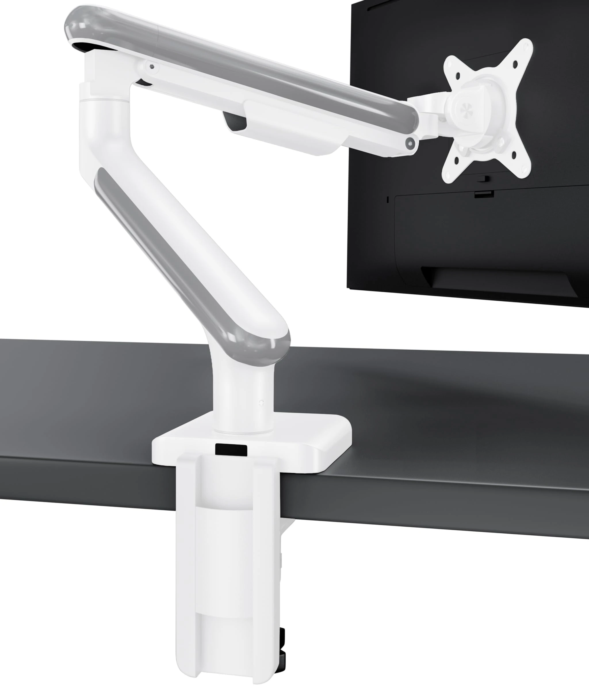 Desktronic Single Monitor Mount, Up to 34" & 8kg, 360° Rotation, Height Adjustable, Sturdy, Easy Install, for Large Screens, Ergonomic Design, Fits All VESA 75/100 Standards