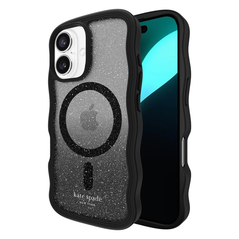 Kate Spade New York iPhone 16 Case - Compatible with MagSafe - Designer Phone Case - Wavy Nightfall