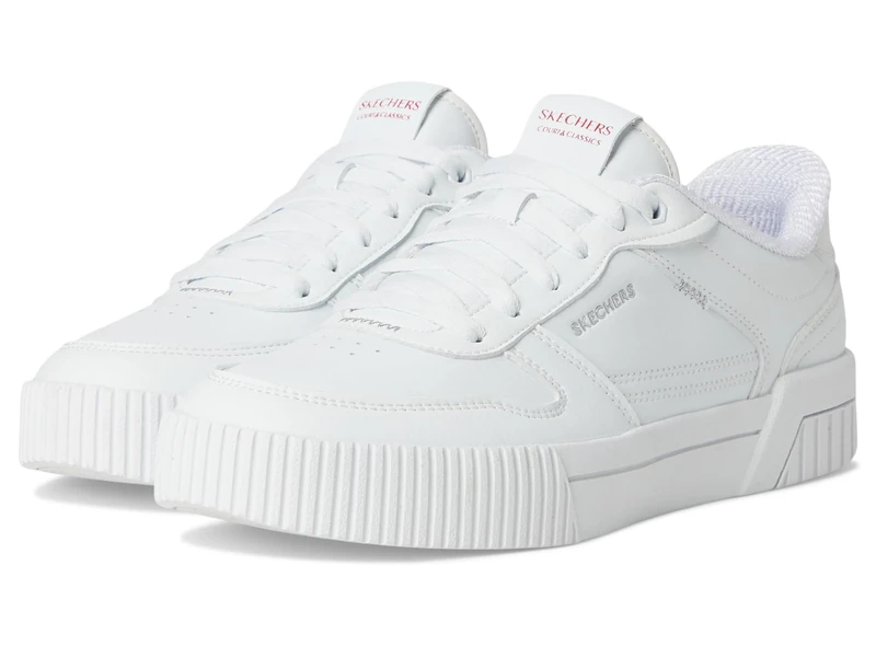 Skechers Women's Jade Put It in Neutral Slip-On Sneakers, White Duraleather/Trim, 8 UK