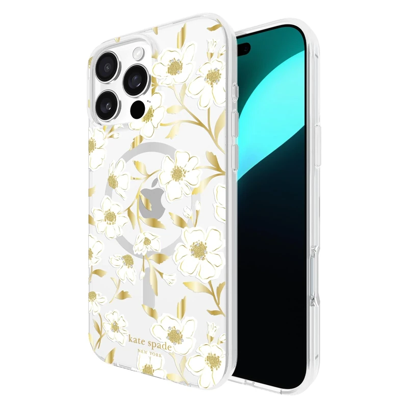 Kate Spade New York iPhone 16 Pro Max Case - Compatible with MagSafe - Designer Phone Case - Sunshine Floral Gems