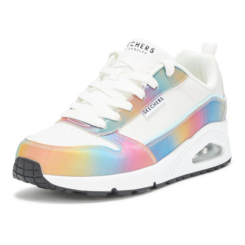 Skechers Women's Uno-Opalescent Sneaker, White/Multi, 8.5