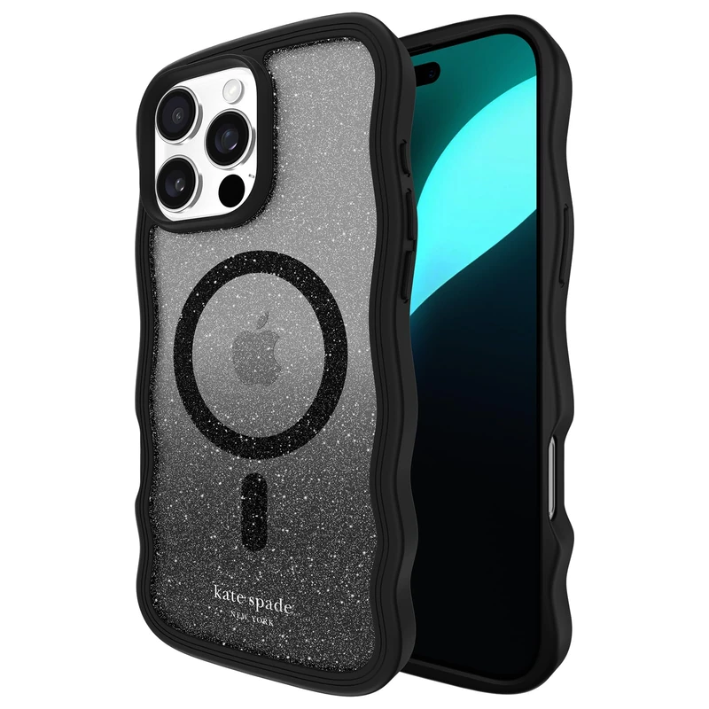 Kate Spade New York iPhone 16 Pro Max Case - Compatible with MagSafe - Designer Phone Case - Wavy Nightfall