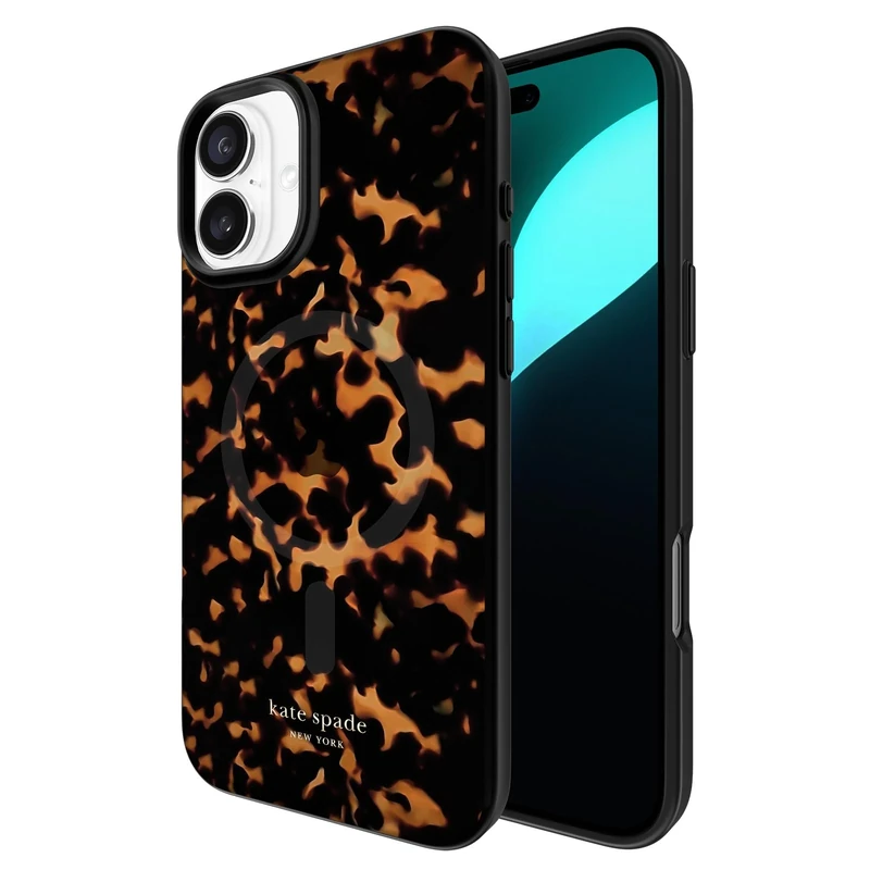 Kate Spade New York iPhone 16 Plus Case - Compatible with MagSafe - Designer Phone Case - Tortoise