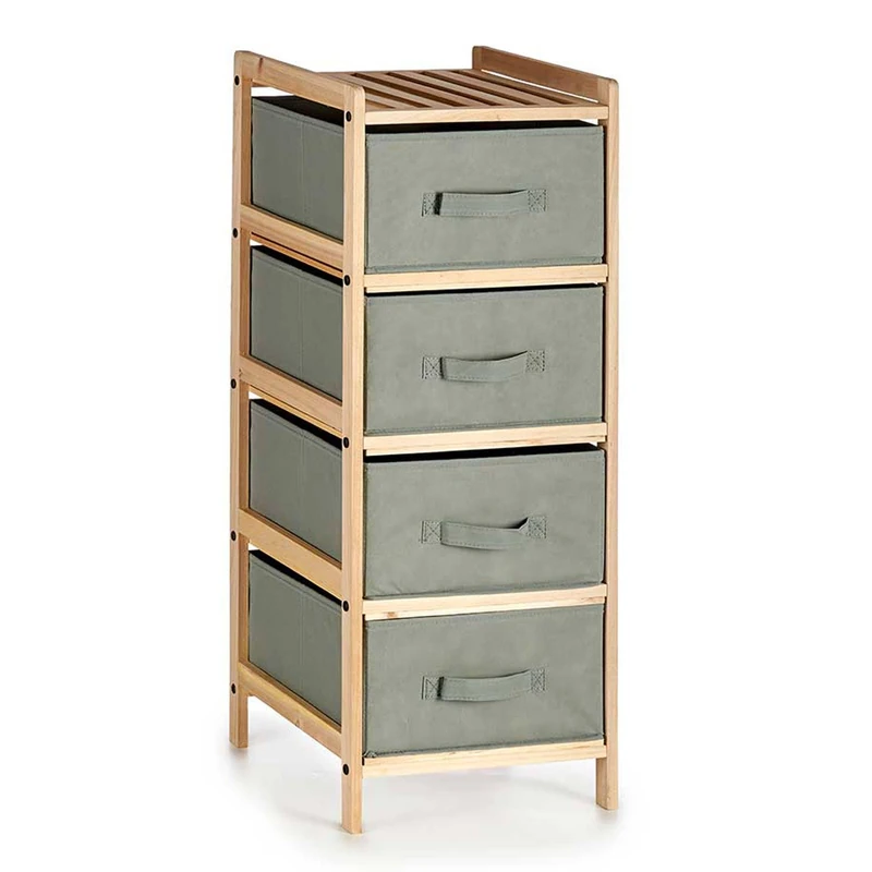 KIPIT Collection Wide 4 Drawer Dark Grey Cabinet - Image 1