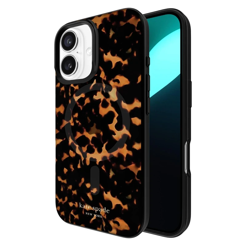 Kate Spade New York iPhone 16 Case - Compatible with MagSafe - Designer Phone Case - Tortoise