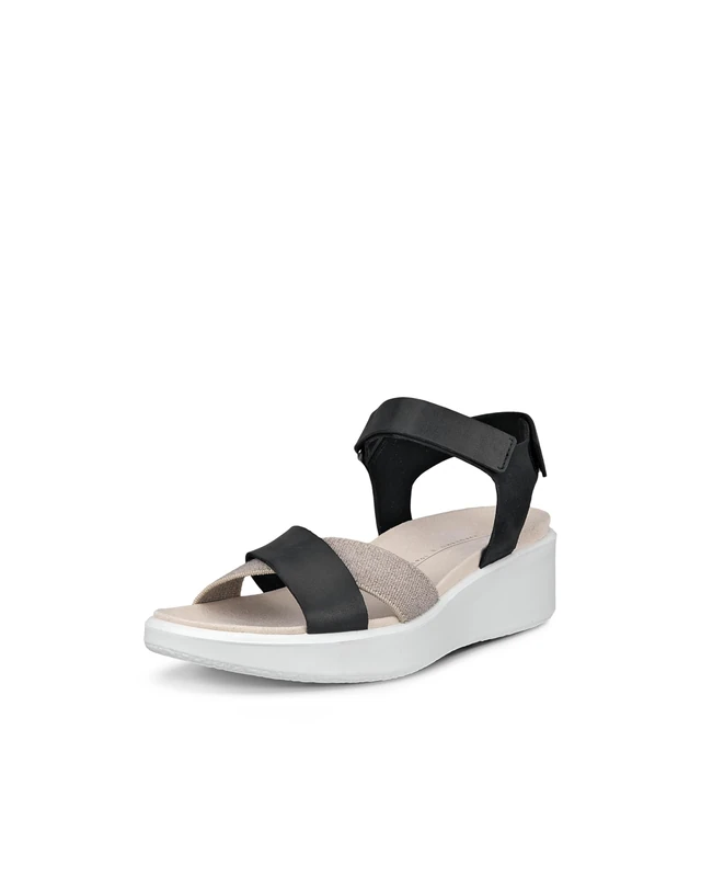 ECCO Women's Flowt Wedge Luxury Crossband Sandal, Black, 5/5.5 UK