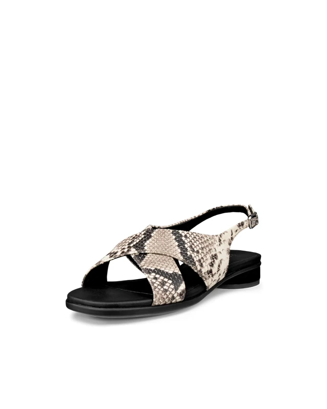 ECCO Women's Sculpted Alba 25 Slingback Sandal, Dark Clay Snake Print, 8/8.5 UK