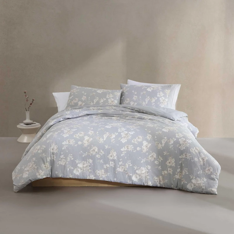 Calvin Klein - King Comforter Set, Floral Inspired Soft Bedding with Matching Shams, Oeko-Tex Certified (Eternity Floral Grey, King)