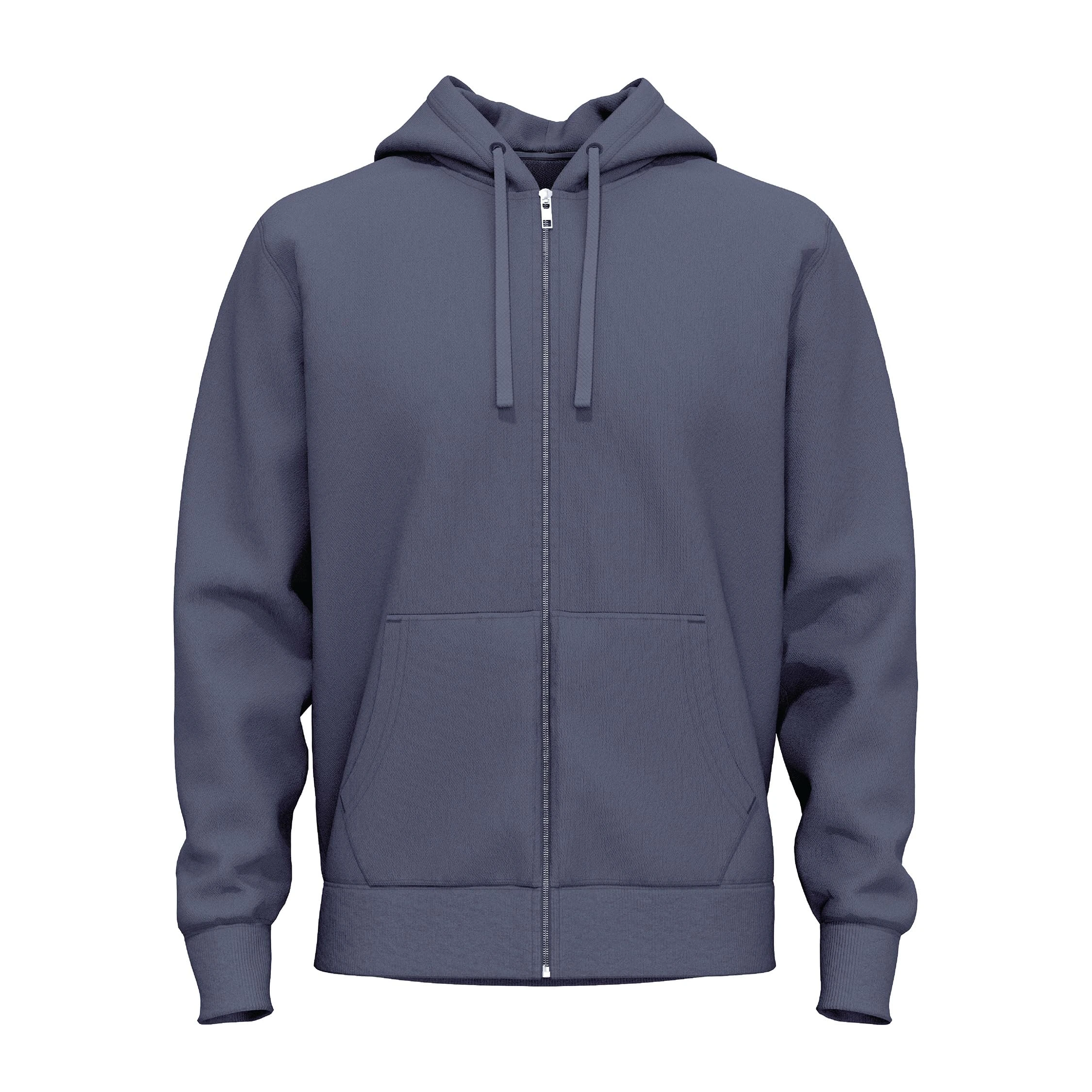 SoftSpun Cotton black zip hoodie men UK Full zip hoodies mens Soft cotton zip-up hoodie men’s Premium 100% Organic Terry Cotton Plain