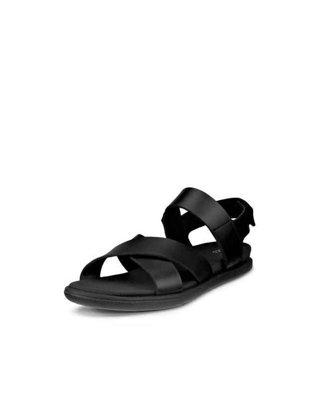 ECCO Women's Samara Flat Sandal, Black, 5-5.5