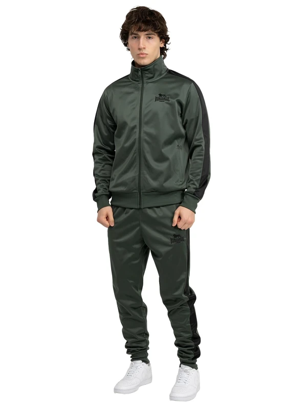 Lonsdale Men's Pember Jogging Suit, Olive/Black, 3XL - Image 1