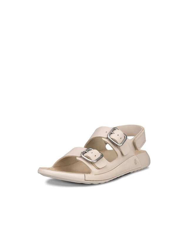 ECCO Women's Cozmo Three Band Buckle Sandal, Limestone Nubuck, 4.5 UK