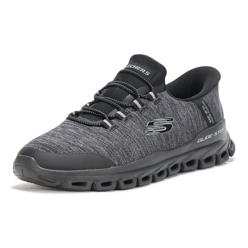 Skechers Men's Glide-Step Zefyr Hands Free Slip-in Sneaker, Dark Grey Black, 10 UK