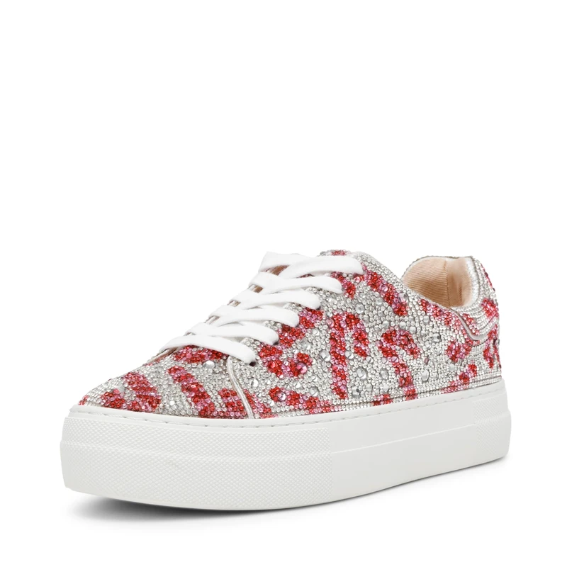 Betsey Johnson Women's Sidny Sneaker, Candy Canes, 9