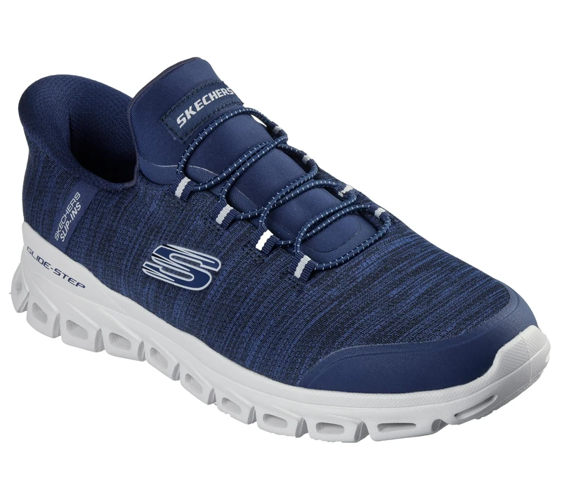 Skechers Men's Glide-Step Zefyr Hands Free Slip-in Sneaker, Navy, 12 UK Wide