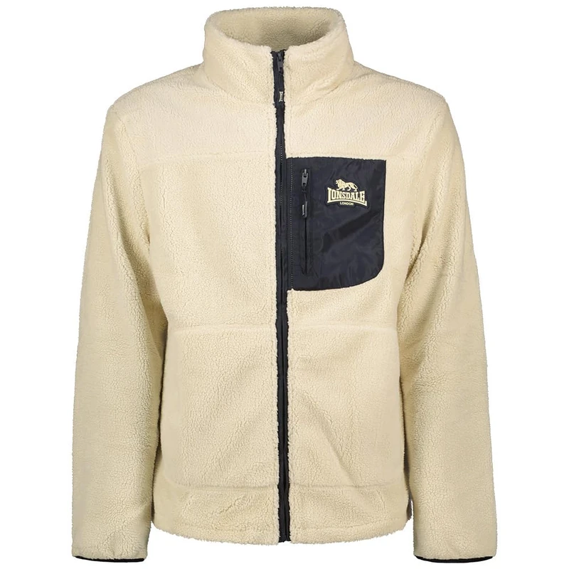 Lonsdale Men's Lartington Jacket, Ecru/Navy, M