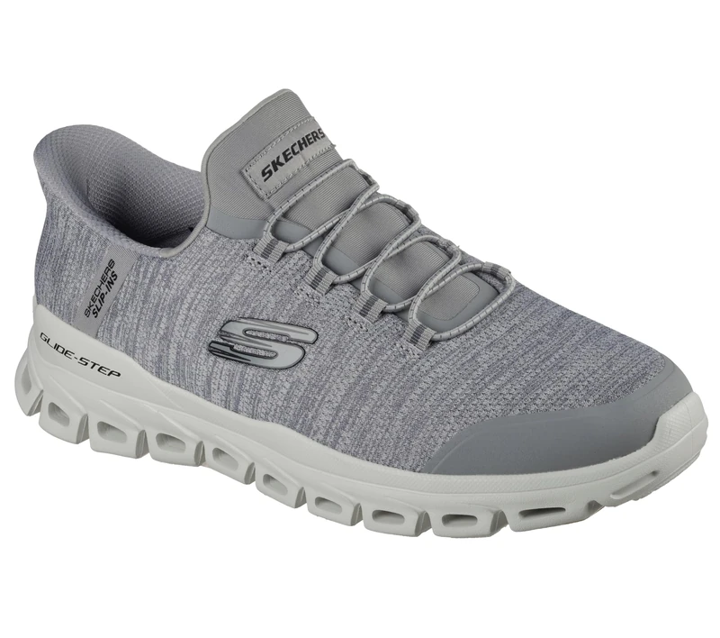 Skechers Men's Glide-Step Zefyr Hands Free Slip-in Sneaker, Grey, 7 UK Wide