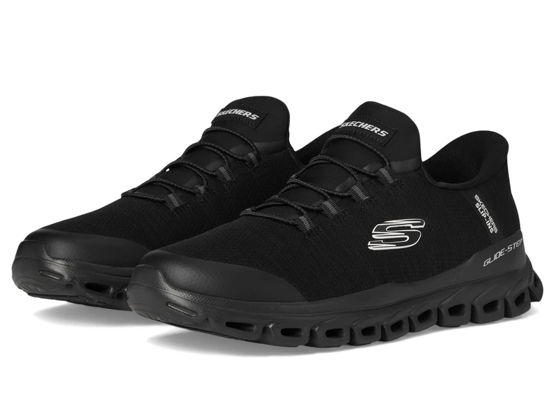 Skechers Men's Glide-Step Zefyr Hands Free Slip-in Sneaker, Black, 8.5 UK Wide