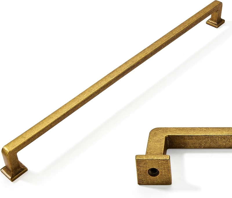khtumeware 1 Pack Antique Brass Cabinet Appliance Pulls, 18 Inch(457mm) Hole Centers Cabinet Handles Kitchen Hardware Straight Bar for Cabinets and Drawer Pulls