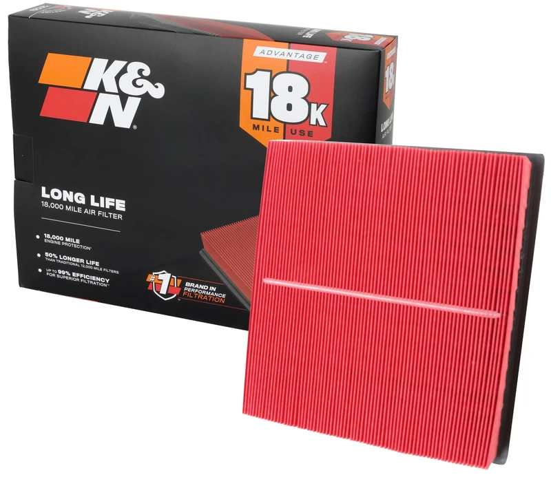 K&N Engine Air Filter: Long Life 18,000 Mile Replacement Air Filter: Compatible with 2010-2019 Jeep/Dodge SUV V6/V8 (Grand Cherokee, Durango), KNA-2457