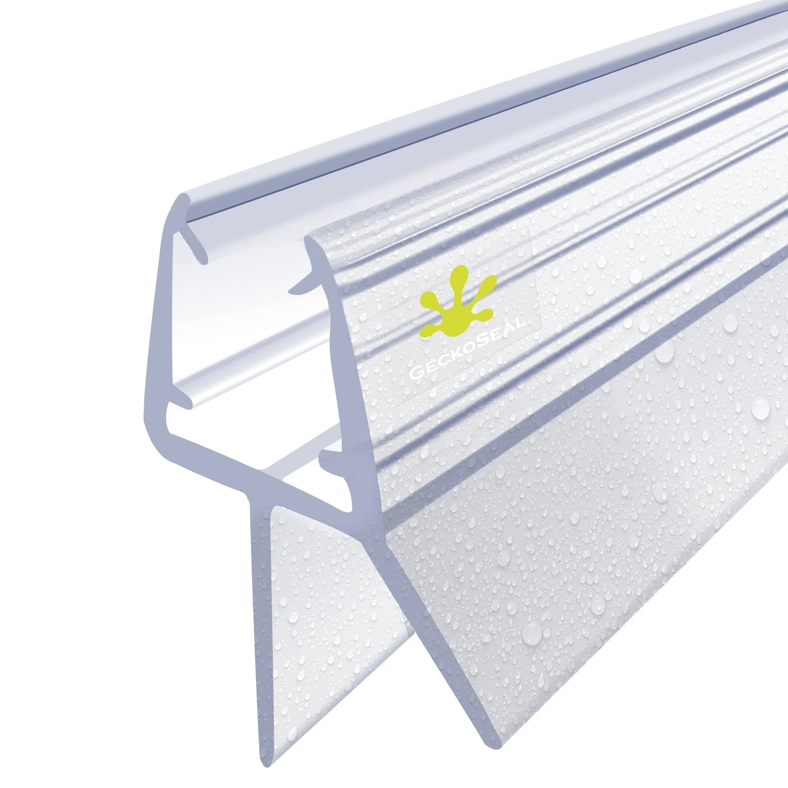 GECKOSEAL Shower Screen Seal Strip for 4-6mm Glass, Transparent Shower Door Seal Strip to 12mm Gap, Adjustable Shower Seal Strip Replacement with 90cm (1 Piece)