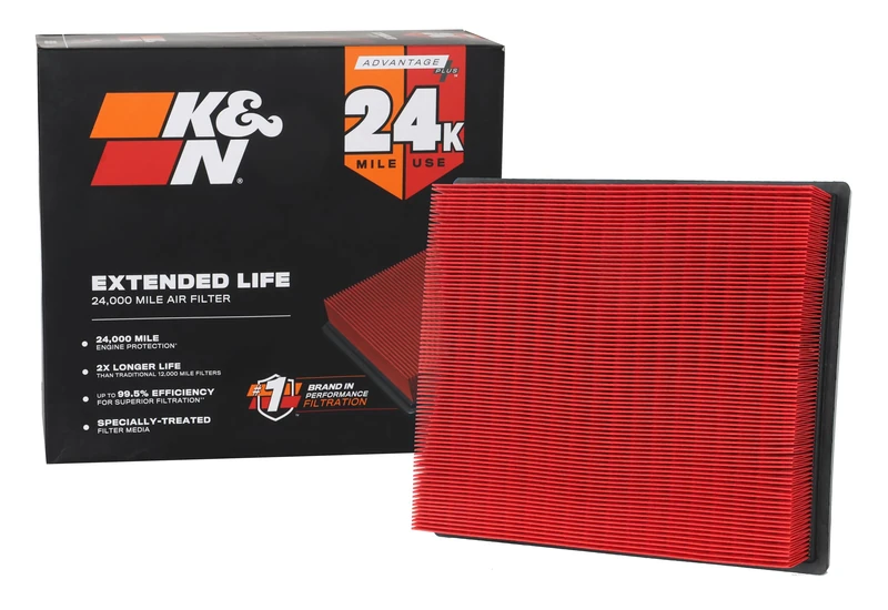 K&N Engine Air Filter: Extended Life 24,000 Miles Replacement Air Filter: Compatible with 2014-2019 Toyota Truck and SUV V6/V8 (Tundra, Tacoma, Sequoia), KNX-5017
