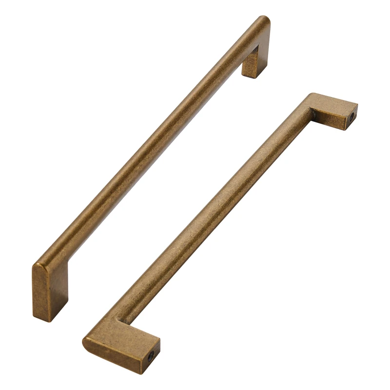 khtumeware 8 Inch Hole Center 10 Pack,Vintage Solid Antique Brass Cabinet Pulls Heavy Duty Kitchen Drawer Handle Antique Cabinet Hardware for Bathroom, Drawer, Cabinet