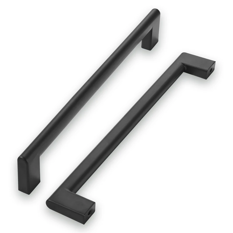 khtumeware 8 Inch Hole Center 10 Pack Matte Black Cabinet Pulls Heavy Duty Solid Kitchen Drawer Handle, Hardware for Bathroom, Drawer, Cabinet, Door Cabinet