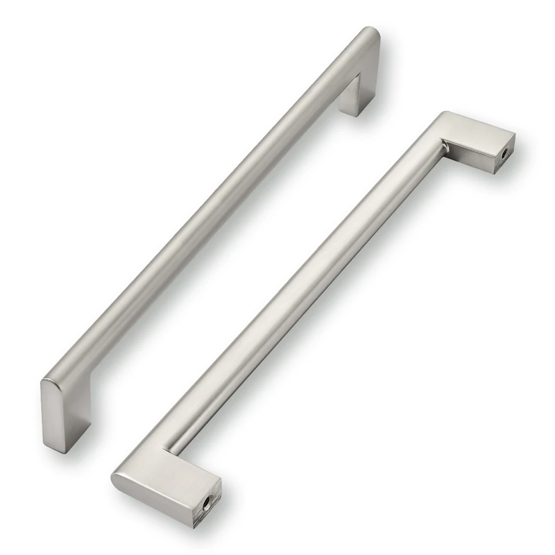 khtumeware 8 Inch Hole Center 10 Pack,Brushed Nickel Cabinet Pulls Heavy Duty Solid Satin Nickel Kitchen Drawer Handle Antique Cabinet Hardware for Bathroom, Drawer, Cabinet